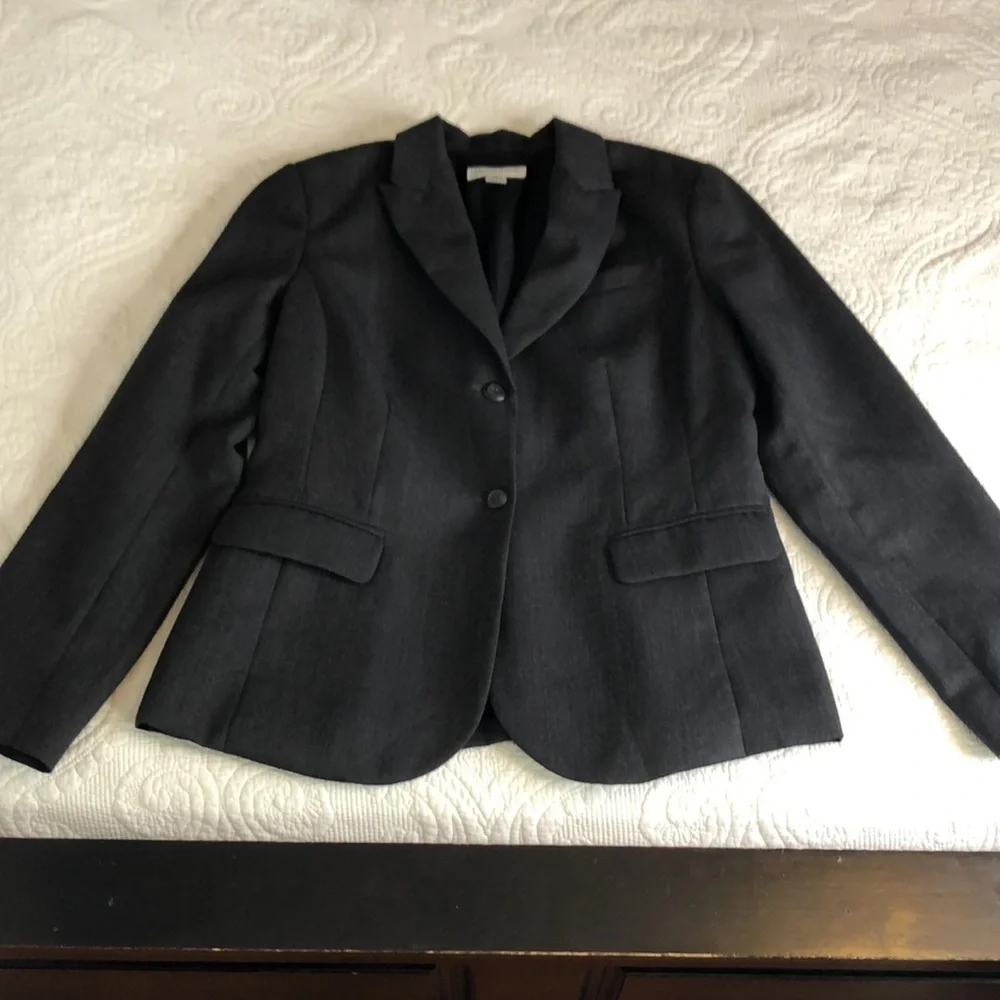 PENDLETON CLASSIC DARK GRAY 100% PURE VIRGIN WOOL BLAZER     SIZE 8